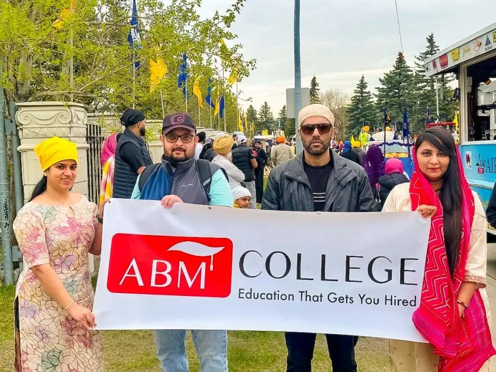 ABM College staff actively engaged with the community during Nagar Kirtan