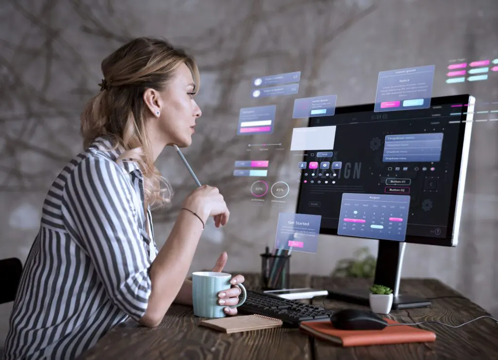 Female Web Developer working on Web Development - Saskatoon