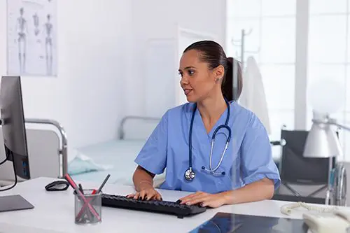 A Medical Office Assistant updates a patient's records