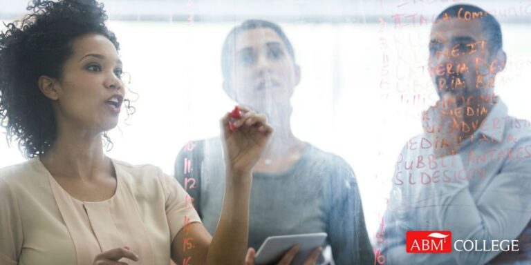 image of a group of people discussing about business