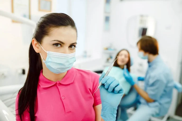 dental office administrator working in a clinic
