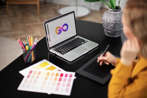 Female Graphic Designer working on a Graphic Design