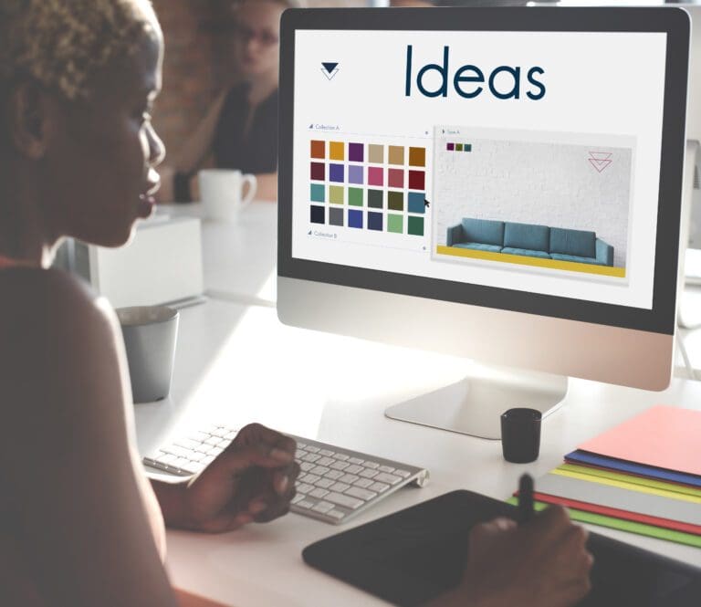 Graphic Designer working on a Graphic Design