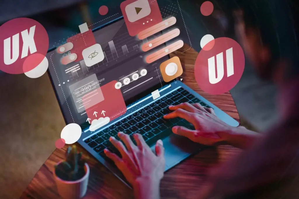 a man working on a web design and development diploma