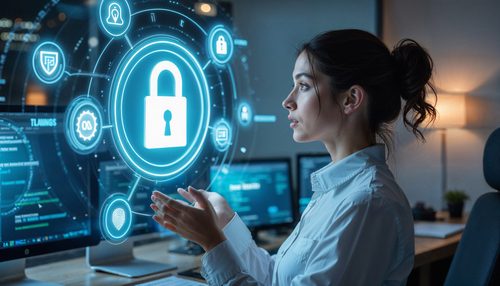 Cybersecurity female working