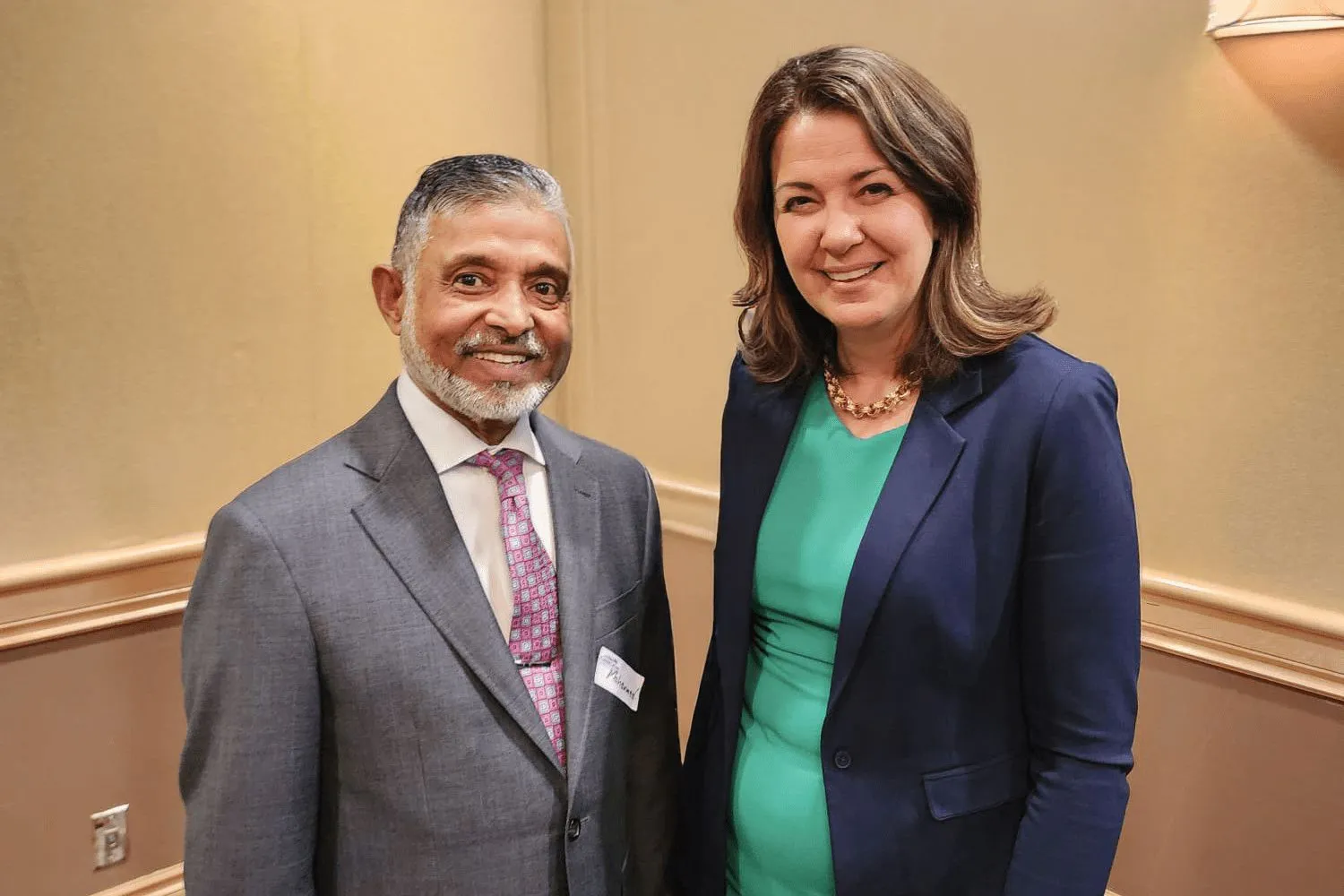 ABM College President Dr. Mohammed Baten with Premier of Alberta, Danielle Smith