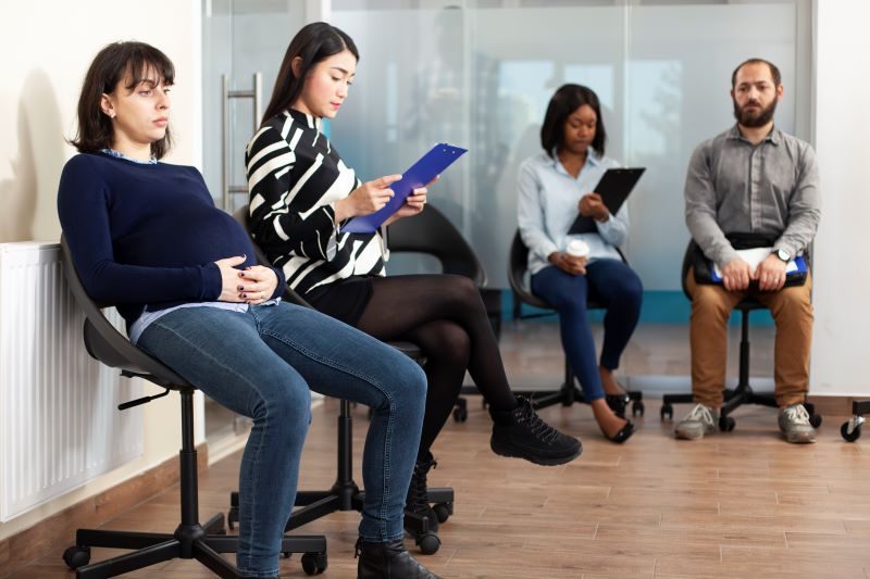 Interview in waiting room for Medical Office Assistant