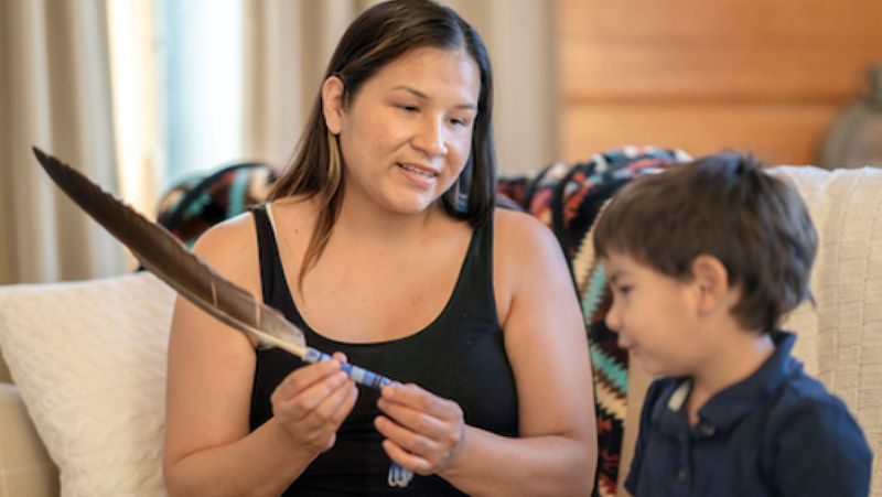 A native mother teaches her son