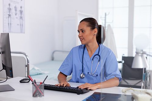 A Medical Office Assistant updates a patient's records
