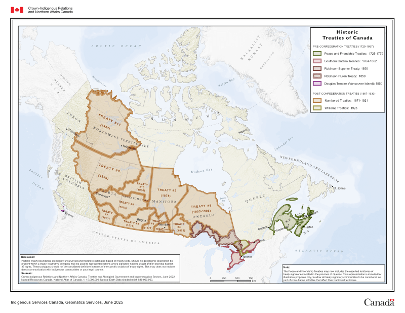 Historical Treaty Map of Canada