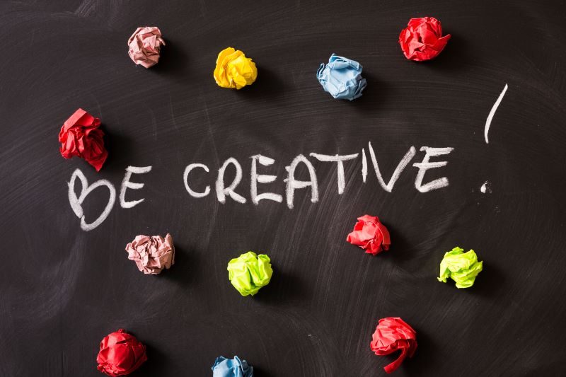 Colorful and creative stands out especially well on a drab background