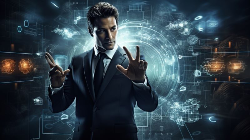 A Digital Marketing Technomancer prepares for a big presentation using AI