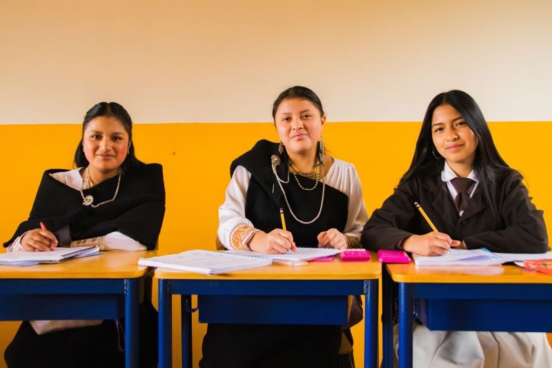 Indigenous students studying administrative management