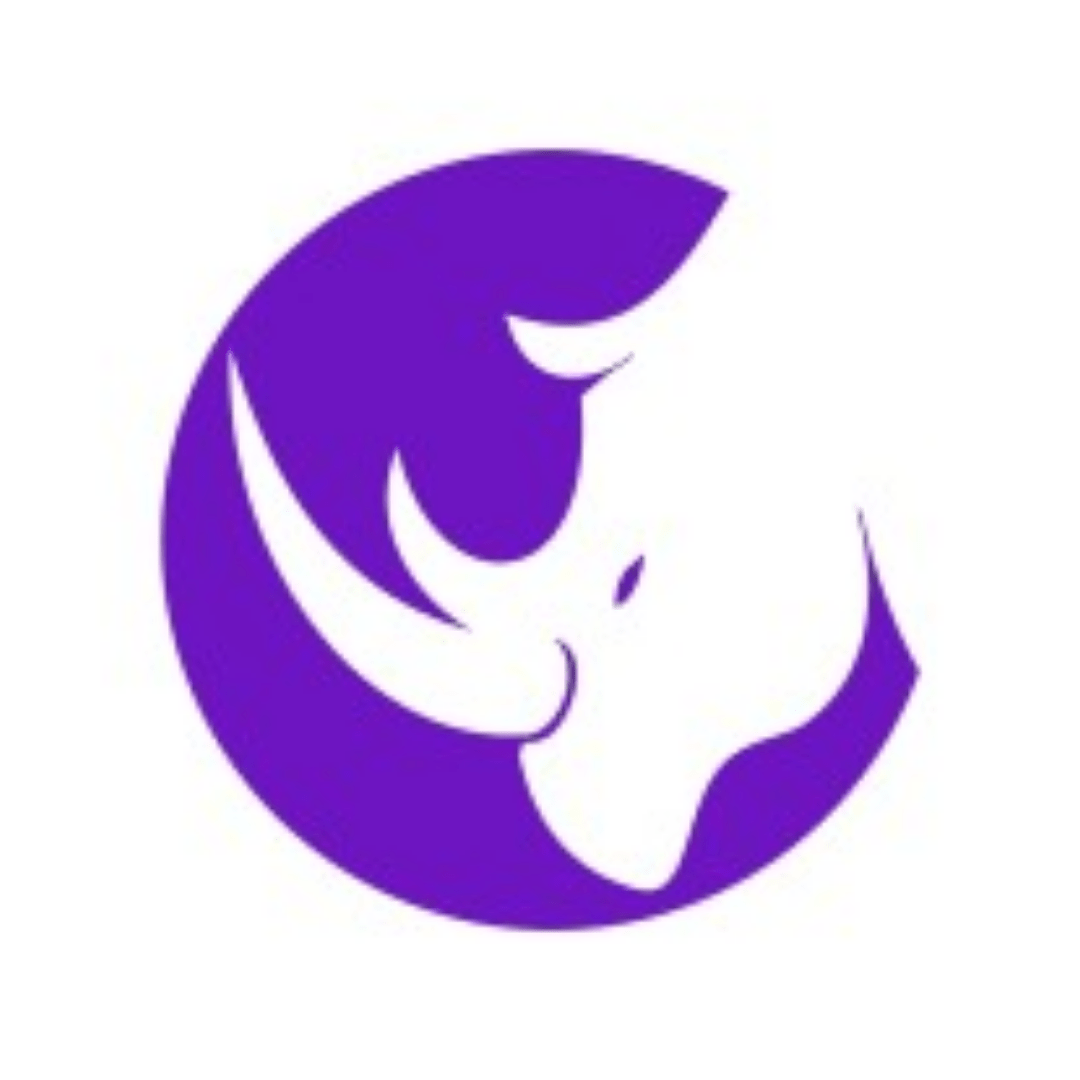 Cybersecurity Employer - Purple rhino silhouette logo