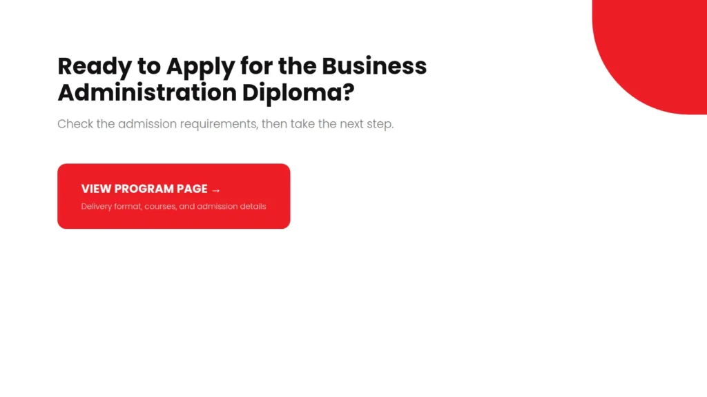 Explore Business Administration Diploma program page